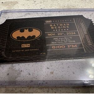 KITH X BATMAN BEGINS Collectors AMC Ticket Stub 11/20